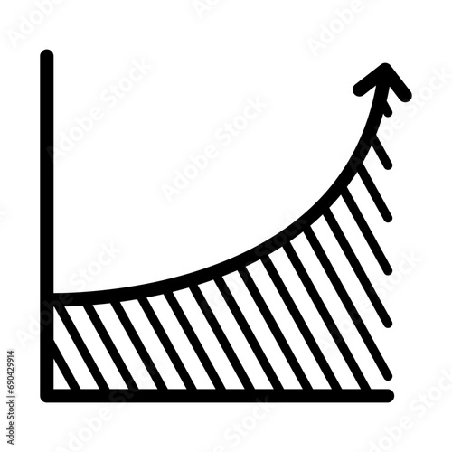 Growth line graph. Line graph with shaded areas