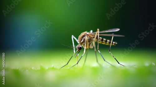 Super macro Dangerous Zica virus aedes aegypti mosquito, Dengue, Chikungunya, Mayaro fever photo