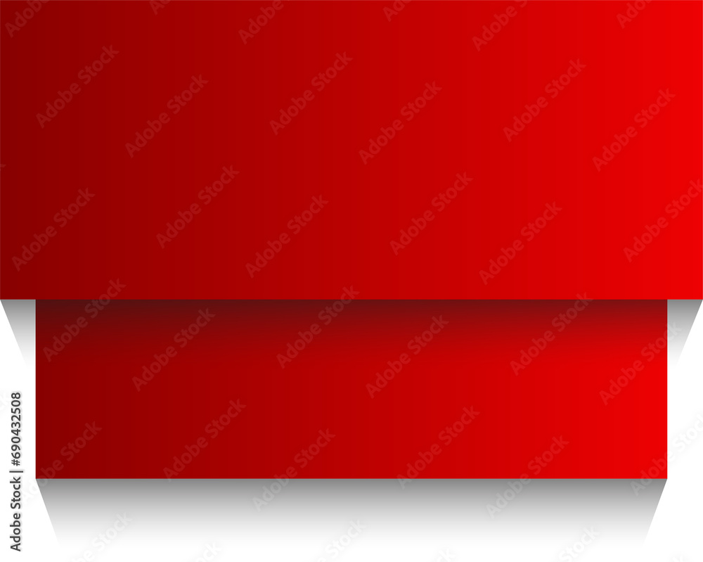 Red paper rectangle and shadow, label, banners, icon Red paper rectangle and shadow, label, banners, icon