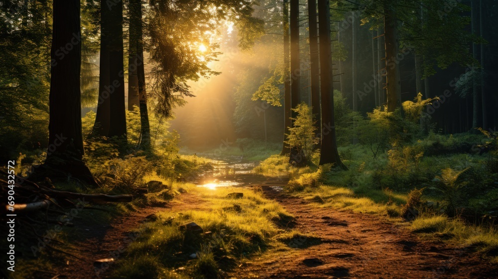 Obraz premium Sunny morning in the forest