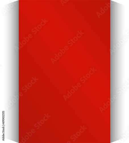 Red paper rectangle and shadow, label, banners, icon © bebuntoon