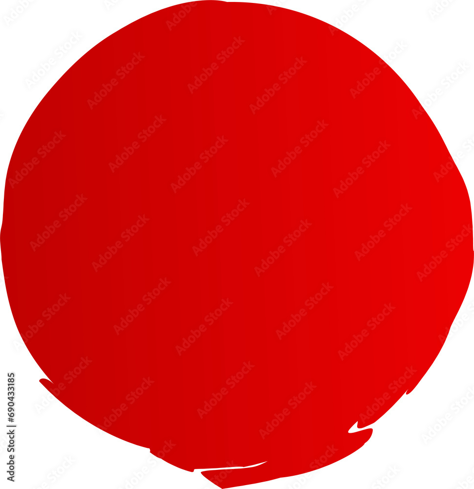 Red round brush painted, ink stamp, circle banner Red round brush painted, ink stamp, circle banner