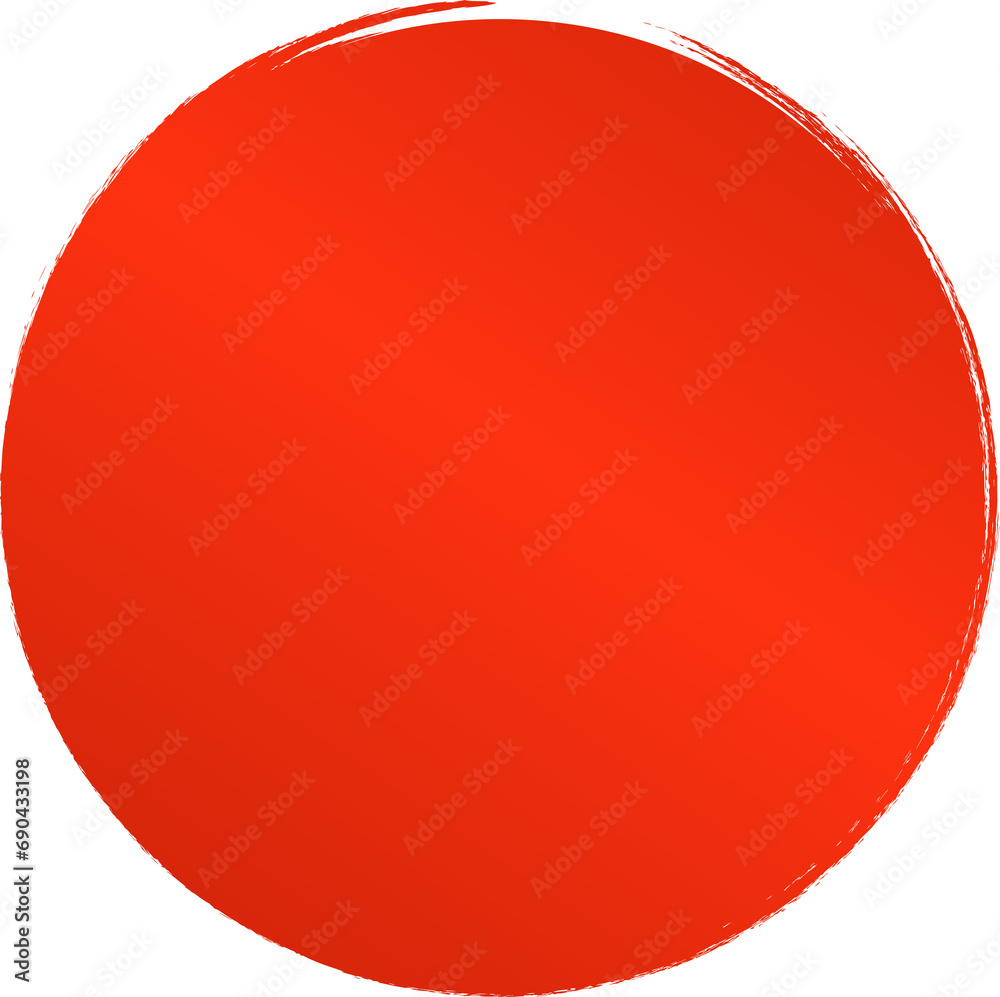 Red round brush painted, ink stamp, circle banner Red round brush painted, ink stamp, circle banner