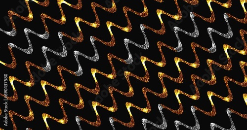 Animated Gold and Silver background with waves. Glitter Background for holidays. Merry Christmas. Happy New Year. Motion Graphics. Anniversary Design.
