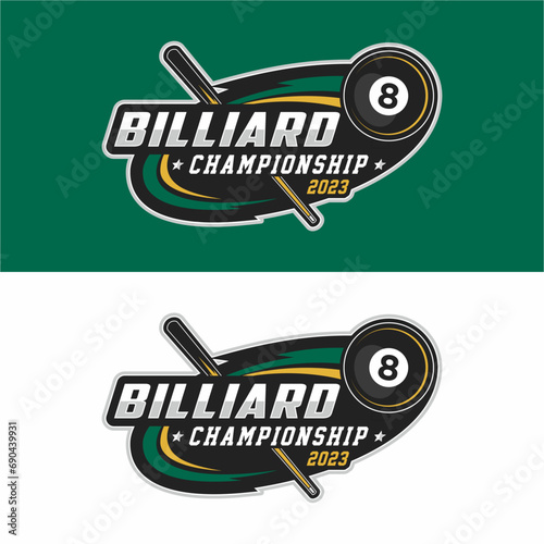 Billiard sport logo design vector illustration