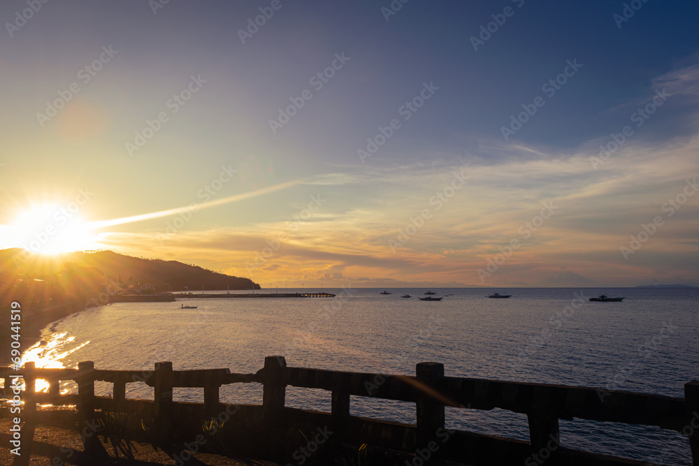 Obraz premium Sunset over the sea. Calatrava, Romblon, Philippines