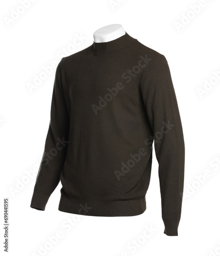 Stylish casual sweater isolated on white. Men`s clothes