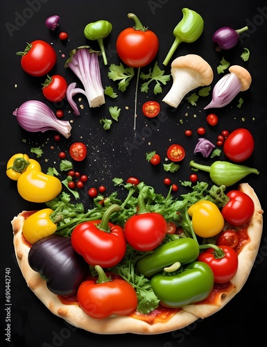 Vibrant Veggie Cascade Pizza