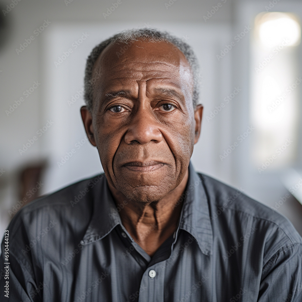Portrait of a senior African American man looking at the camera. Portrait of a senior African American man looking at the camera.