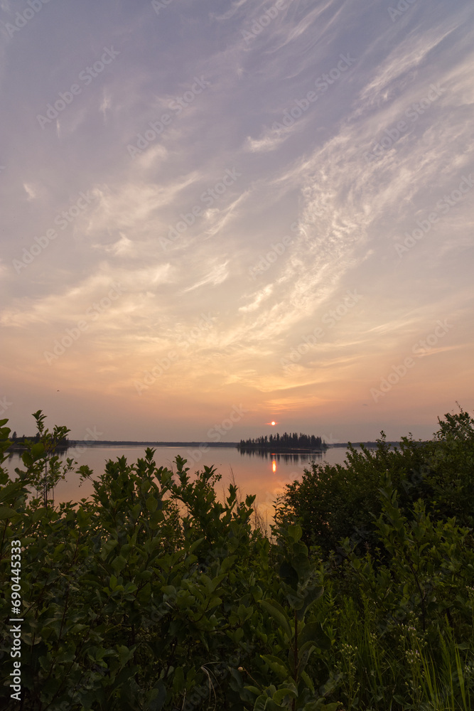 Fototapeta premium A Colorful Summer Evening at Astotin Lake
