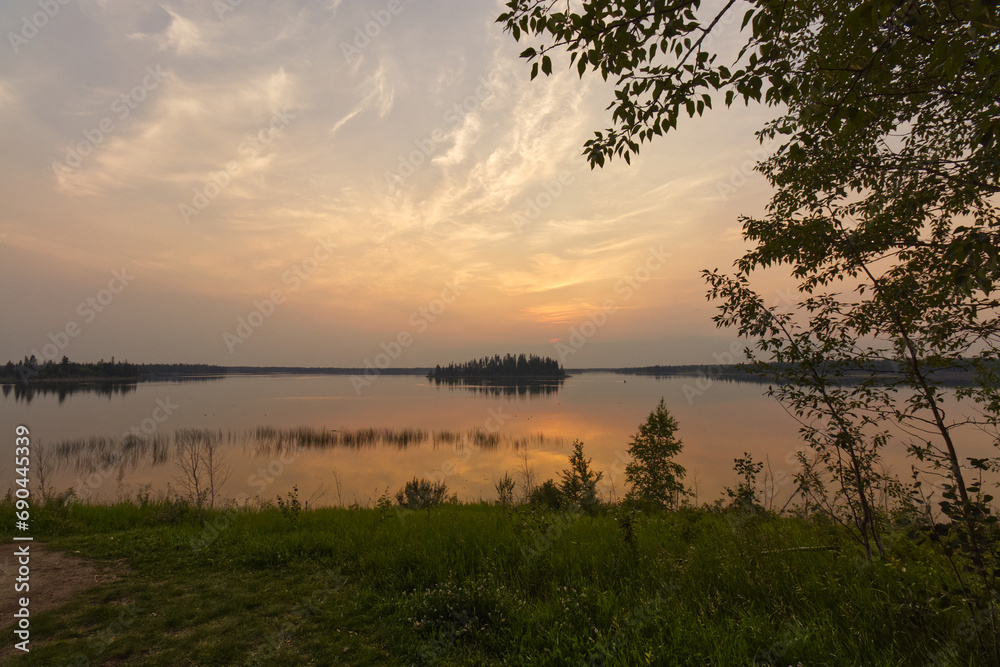 Fototapeta premium A Colorful Summer Evening at Astotin Lake