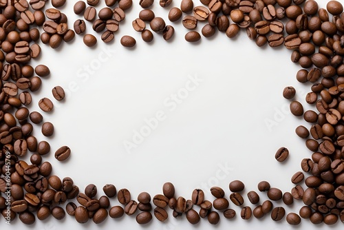 Wallpaper Mural Roasted coffee beans isolated on white. coffee beans border isolated on white background. roasted coffee beans close up.  Torontodigital.ca