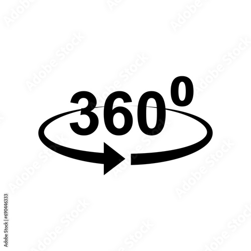 360° View Icon. Full Vision Symbol for Design, Presentation, Website or Apps Elements - Vector Logo Template.
