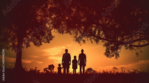 family at sunset in the park © Faisal