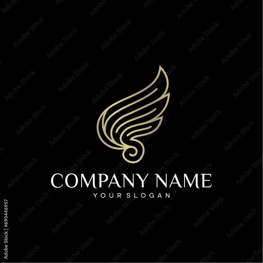 Wings logo template. Vector business icon. Corporate branding identity