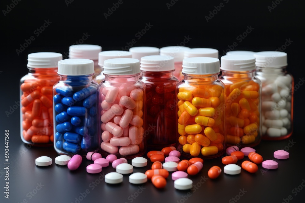 Vibrant Pills in Transparent Jar
