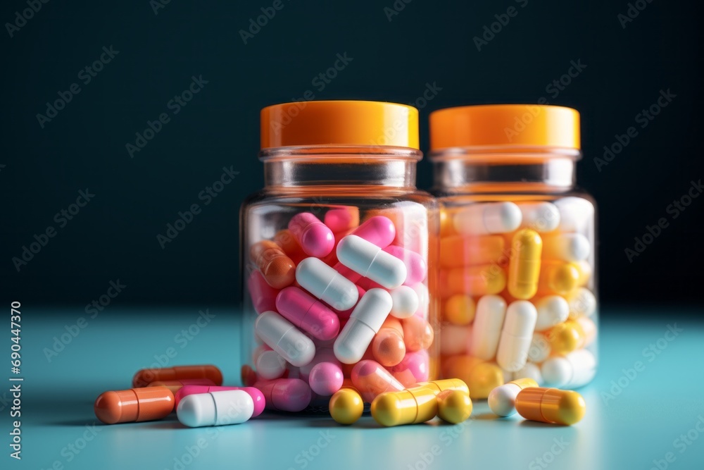 Vibrant Pills in Transparent Jar Vibrant Pills in Transparent Jar