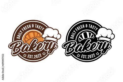 Bakery logo fresh and tasty template