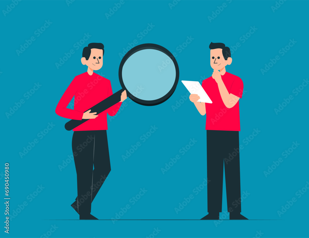 Team with development focus. Marketing research vector concept Team with development focus. Marketing research vector concept