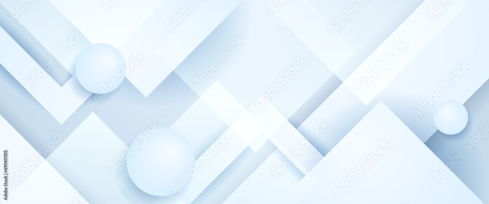 Fototapeta premium White vector abstract geometrical shape modern banner. Minimalist 3d modern graphic design element for banner, flyer, card, or brochure cover