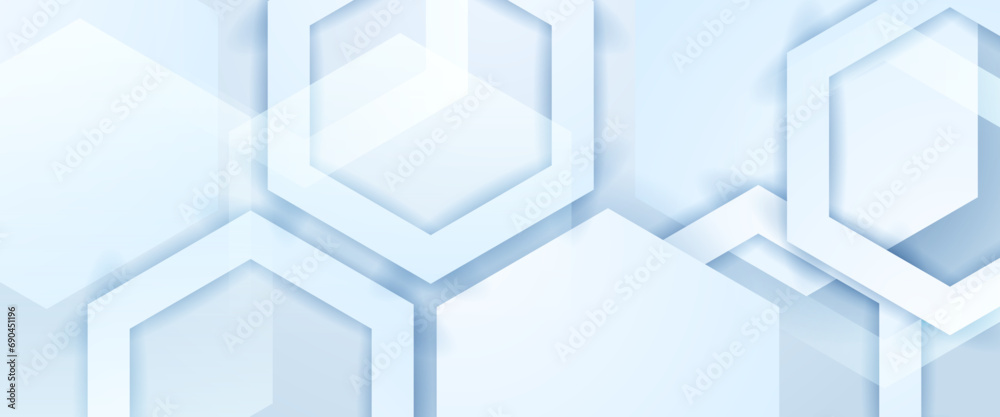 White vector minimalist simple abstract geometric banner. Minimalist 3d modern graphic design element for banner, flyer, card, or brochure cover