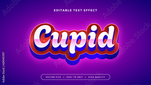 Blue red and purple violet cupid 3d editable text effect - font style