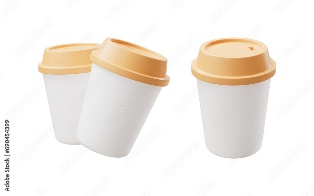 Cartoon style coffee cup, 3d rendering. Cartoon style coffee cup, 3d rendering.