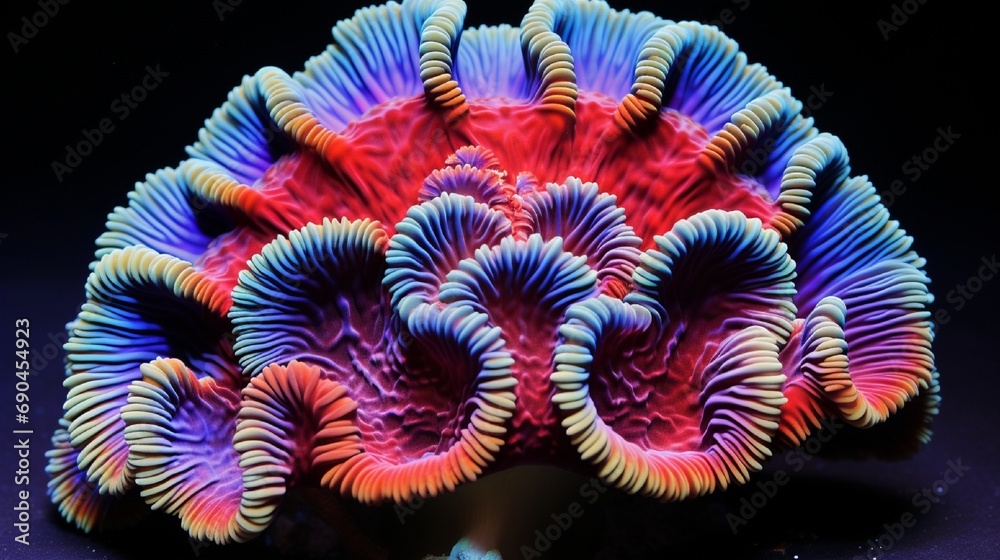 Amazing colorful open brain coral