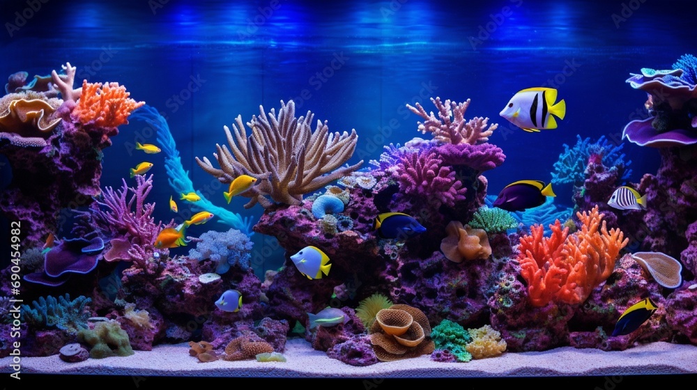 Amazing coral reef aquarium tank scene