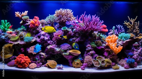 Amazing colorful saltwater Coral Reef Aquarium Tank