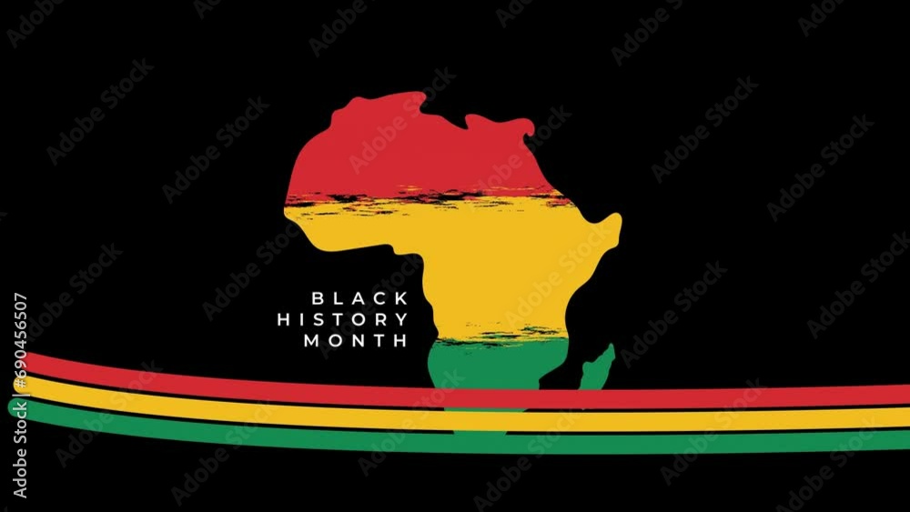 black history month with south africa map animation , south africa flag ...