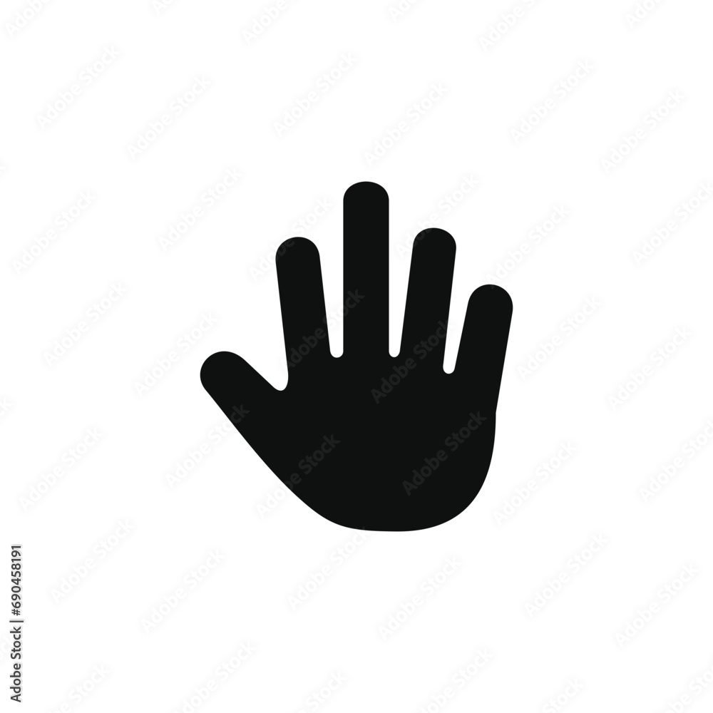 Hand icon isolated on white background. Palm hand icon Hand icon isolated on white background. Palm hand icon