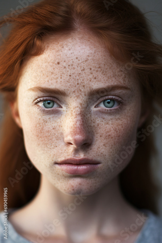 Authentic Portrait of a Woman with Freckles, Embracing Perfect Imperfection