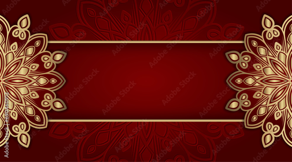 red luxury background, with gold mandala ornament red luxury background, with gold mandala ornament