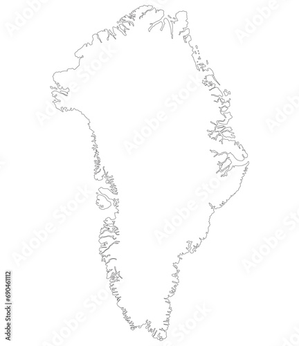 Fototapeta Naklejka Na Ścianę i Meble -  Greenland map. Map of Greenland in white color