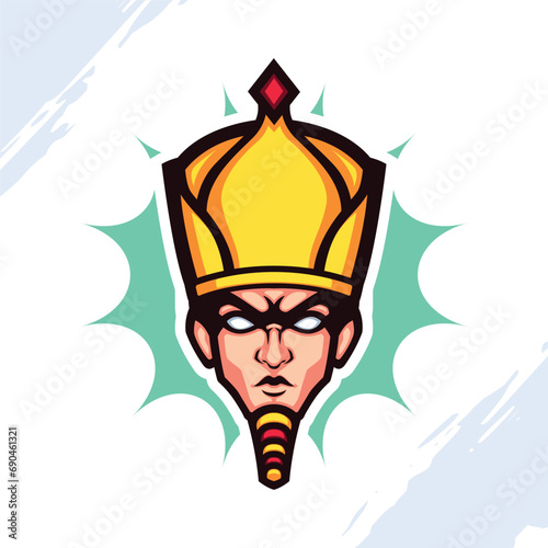 Head of Pharaoh Mascot Logo Template