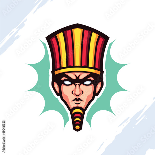 Head of Pharaoh Mascot Logo Template