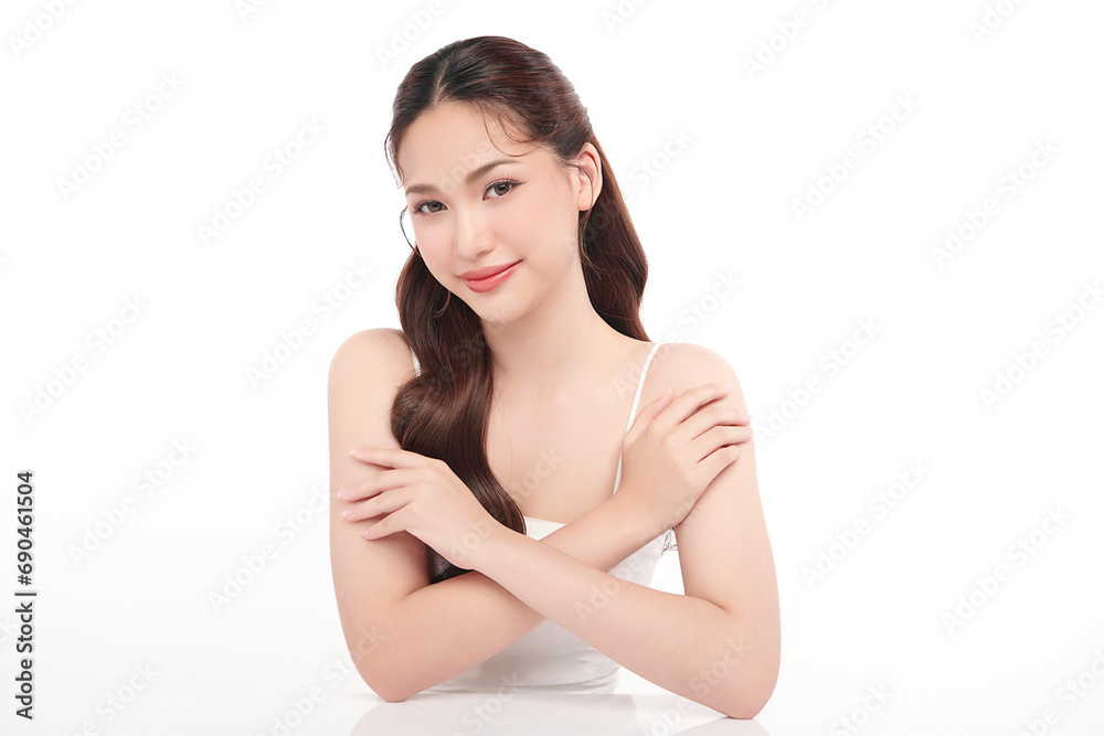 Beautiful young asian woman with clean fresh skin on white background, Face care, Facial treatment, Cosmetology, beauty and spa, Asian women portrait. Beautiful young asian woman with clean fresh skin on white background, Face care, Facial treatment, Cosmetology, beauty and spa, Asian women portrait.
