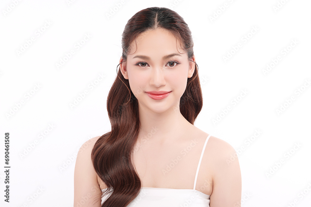 Beautiful young asian woman with clean fresh skin on white background, Face care, Facial treatment, Cosmetology, beauty and spa, Asian women portrait. Beautiful young asian woman with clean fresh skin on white background, Face care, Facial treatment, Cosmetology, beauty and spa, Asian women portrait.