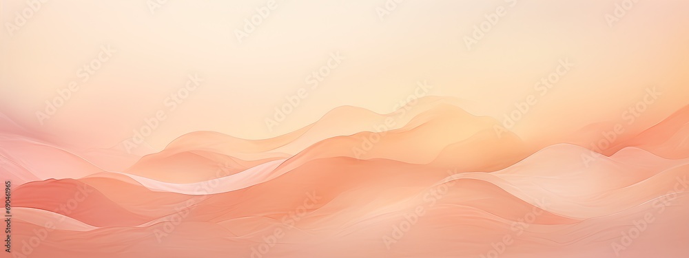 Fototapeta premium Gentle waves in Peach Fuzz 2024 offer a tranquil and minimalist background, suitable for relaxation and design.