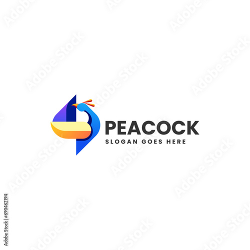 Free Download Vector Logo Illustration Peacock Gradient Colorful Style - GFXLoad