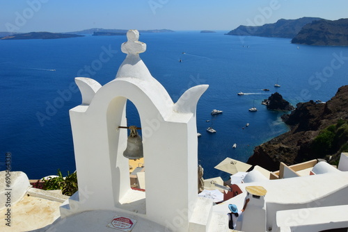 SANTORINI GREECE-June 20 2023  Oia village  the most picturesque village on Santorini island  a famous touristic resort in the Cyclades islands  Aegean sea  Greece  Europe. This was on a hot sunny day