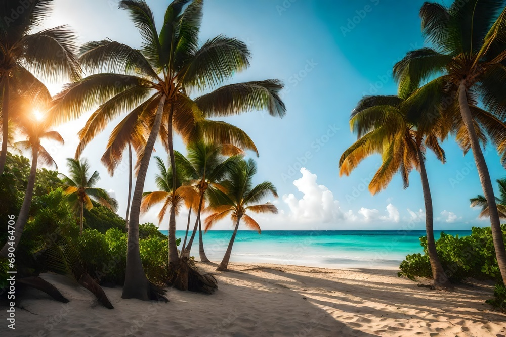 Fototapeta premium palm trees on the beach