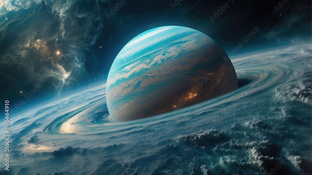 planet in space mysterious space background photo