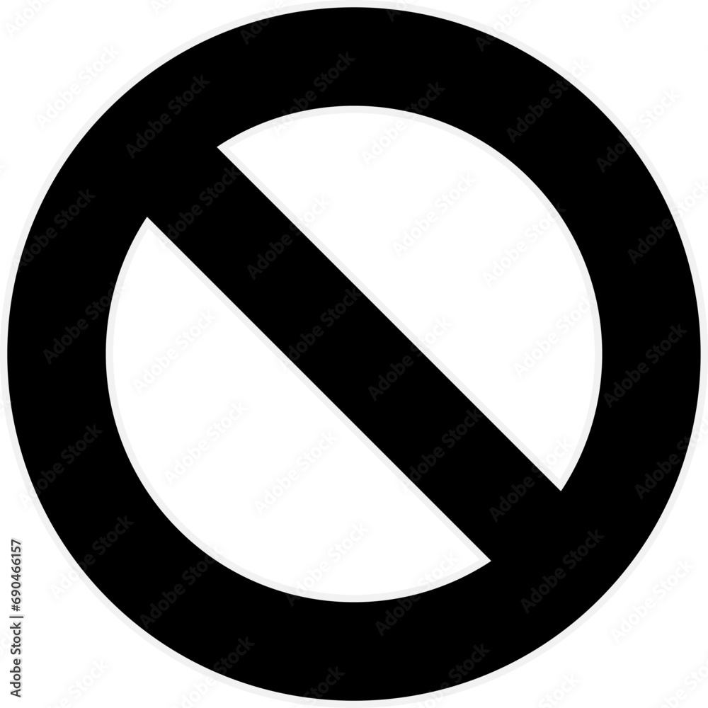 Icon symbol ban. Sign forbidden. Circle sign stop entry and slash line Icon symbol ban. Sign forbidden. Circle sign stop entry and slash line