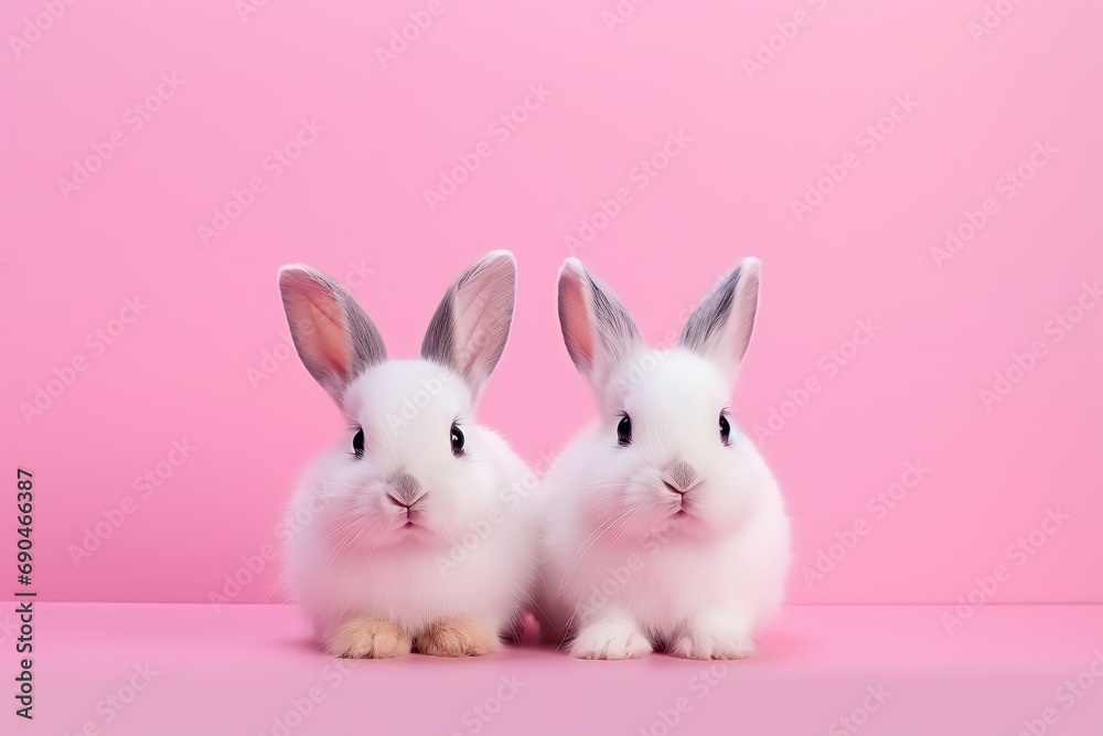 white rabbit on pink background white rabbit on pink background