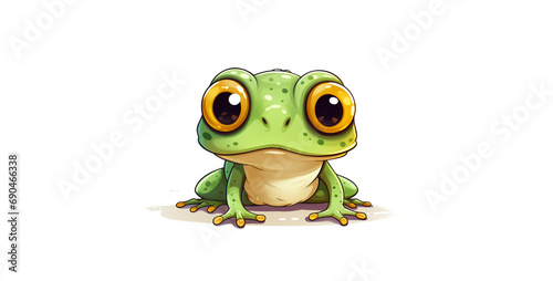 a cute little cartoon frog with large anime eyes