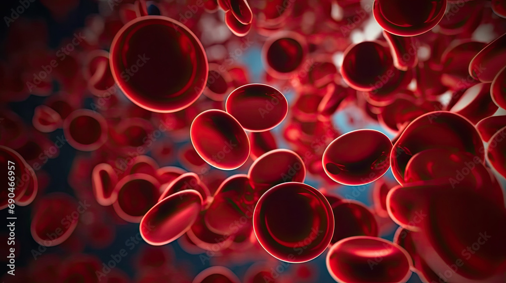 red blood cells flowing through vein,red blood cells flowing in a vessel, 3D illustration red blood cells flowing through vein,red blood cells flowing in a vessel, 3D illustration