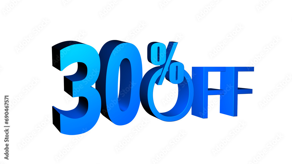 3d blue word with white background 30 percent off. 30 percent off number 3D . 30% off banner, discount tag design template, extra promotion, brush grunge, illustration. 3d blue word with white background 30 percent off. 30 percent off number 3D . 30% off banner, discount tag design template, extra promotion, brush grunge, illustration.