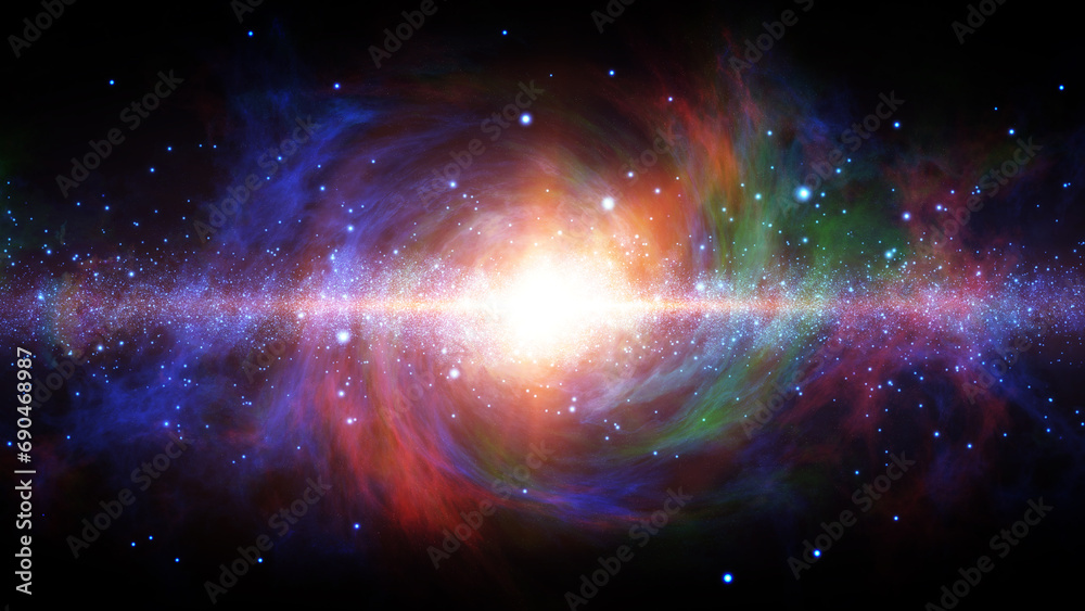 Fototapeta premium 宇宙 銀河誕生 背景 カラフル